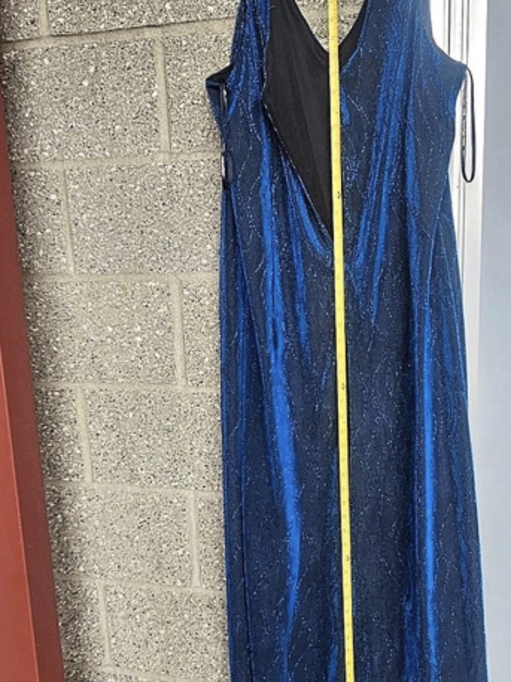 Jessica McClintock Blue & Black Maxi Dress